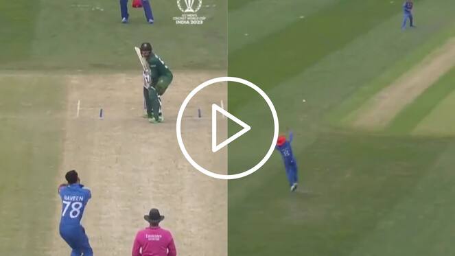 [Watch] Rahmat Shah Takes One-Handed Blinder; Naveen-ul-Haq Gets First World Cup Wicket